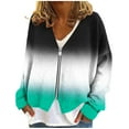 thumbnail image 2 of Chaqueta y abrigo informal de manga larga sin capucha para mujer, cárdigan cálido de moda con cremallera, chaqueta con cuello en V y manga larga, blusa para mujer, 2 of 5