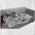 thumbnail image 6 of Sketchy Soft Flannel Fleece Blanket, Hand Drawn Tram and Bicyclists Cityscape of Amsterdam Netherlands Urban Life, Cozy Plush for Indoor and Outdoor Use, 70" x 90", Blue Lilac White, by Ambesonne, 6 of 6