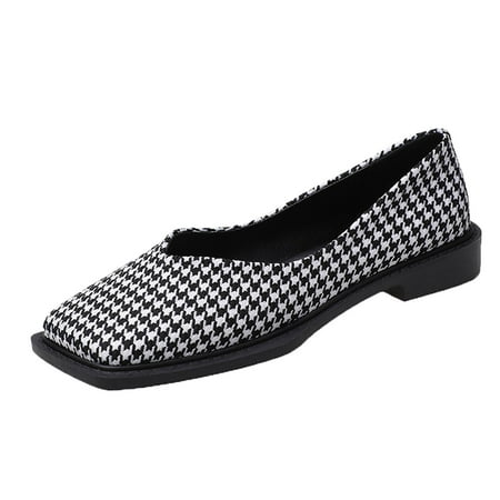

SEMIMAY Fashion Summer And Autumn Women Casual Shoes Flat Bottom Shallow Mouth Slip On Texture Comfortable Black