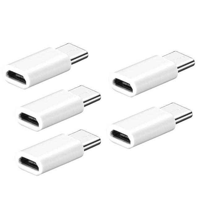 Pack de 5 adaptadores USB-C a micro USB, diseño reversible, carga rápida y sincronización para teléfonos y portátiles