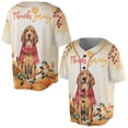 thumbnail image 3 of Happy Thanksgiving Bloodhound with Turkey Pumpkins Autumn Vibes All Over Print 3D Baseball Shirt Dog Lover Softball Sport - 12018, 3 of 6