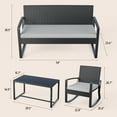 thumbnail image 4 of Noelse 4 Piece Patio Furniture Set, Outdoor Wicker Patio Furniture with Coffee Table and 2 Rocking Bistro Set for Backyard, Gray, 4 of 10