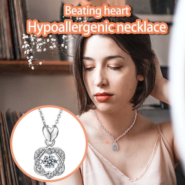 Collar para mujer, joyería para mujer, collar lujoso con corazón centelleante y cadena de cristal palpitante, regalo de San Valentín, collares de moda.