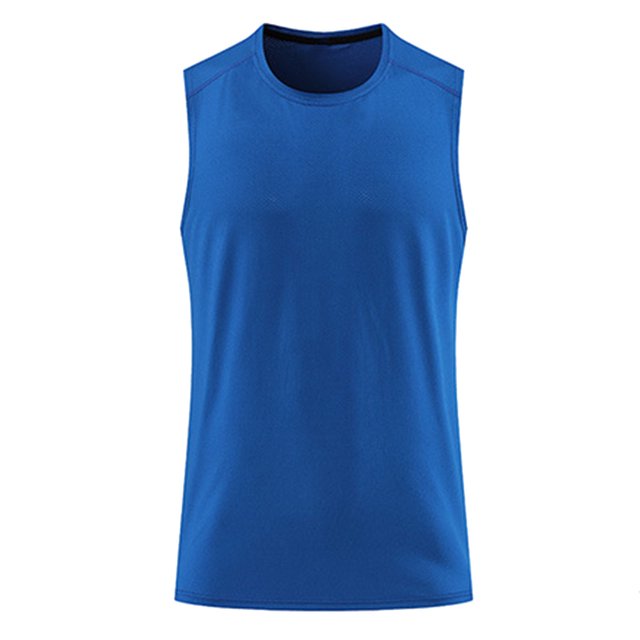 Aayomet Débardeurs Hommes Entraînement Physique Basketball Entraînement Col Rond Extérieur Course Séchage Rapide Respirant Sans Manches T (Bleu, m)