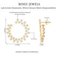 thumbnail image 6 of Rosec Jewels Lab Created Diamond Circle Stud Earrings (Ef-Vs Quality) - Bezel Diamond Earrings with Screw Back, 18K Yellow Gold, 6 of 7