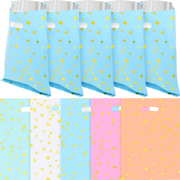KAKOWELY 50 bolsas de fiesta con diseño de estrellas, bolsas de regalo para dulces, galletas, chocolates y regalos.
