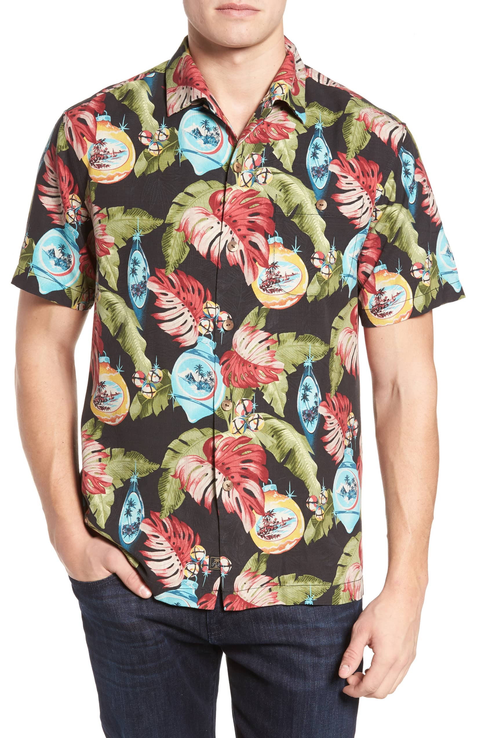 Tommy Bahama Tommy Bahama Holiday Shirt Black XLarge Mens Walmart