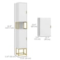 thumbnail image 2 of 2-Piece White Bathroom Storage Cabinet Set, Tall Floor Standing & Wall Mounted Cabinets with Adjustable Shelves, Diamond Chevron Pattern, Gold Handles for Small Bathrooms, 2 of 7