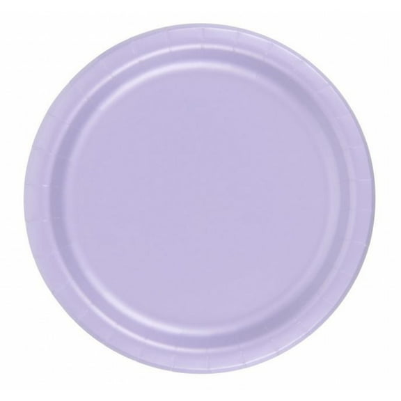 24 Plates 9" Paper Dinner Lunch Plates Wax Coated - Lavender