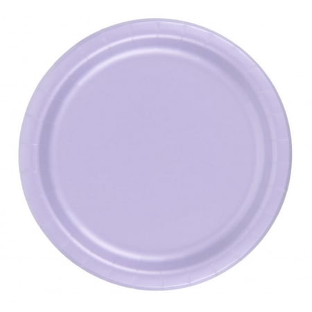 24 Plates 9  Paper Dinner Lunch Plates Wax Coated - Lavender