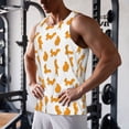 thumbnail image 5 of Gukieu Cartoon Squirrel Print Men's Quick Dry Fitness Vest, Round Neck Sleeveless Fitness Bodybuilding Top-Small, 5 of 7