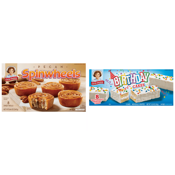 Little Debbie Pecan Spinwheels, 8 ct&Little Debbie Birthday Cakes, 8 ct