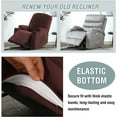 thumbnail image 4 of Rich Velvet Recliner Slipcover - 1 Piece Stretch Cover for Power Lift Chairs with Side Pocket, Soft Thick Furniture Protector Fits Standard/Large Electric Recliners (Brown), 4 of 11