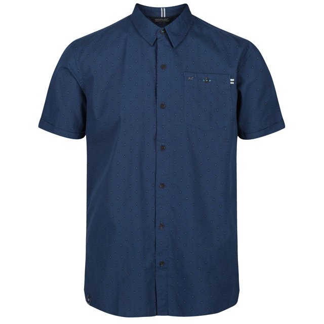 Regatta - Camisa Dalziel de Manga Corta para Hombre (Denim Oscuro)