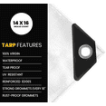thumbnail image 2 of Protarp 16 Mil Extreme Heavy Duty Tarp Camping Tarpaulin Waterproof Cover, White 40′ X 80′Ft, 2 of 7