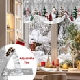 thumbnail image 5 of Christmas Tie Up Valances Curtain, Snowman Checked Xmas Tree Snowflake Winter Grey Adjustable Rod Pocket Short Window Treatment Tie Up Curtains Valances for Kitchen Living Room Bathroom 42x18 Inches, 5 of 9