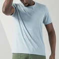 thumbnail image 3 of BOBOGOJP T-Shirts pour Homme Coton Manches Courtes T-Shirt (Bleu Clair,4TG), 3 of 5