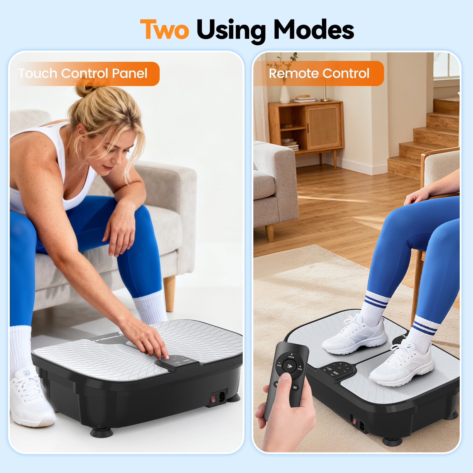 UPGO Vibration Platform Machine, full Body Workout Vibration Fitness Platform, 400 lbs Weight Capacity, Multiple Exercise Modes, Includes Resistance Bands and Remote Control.