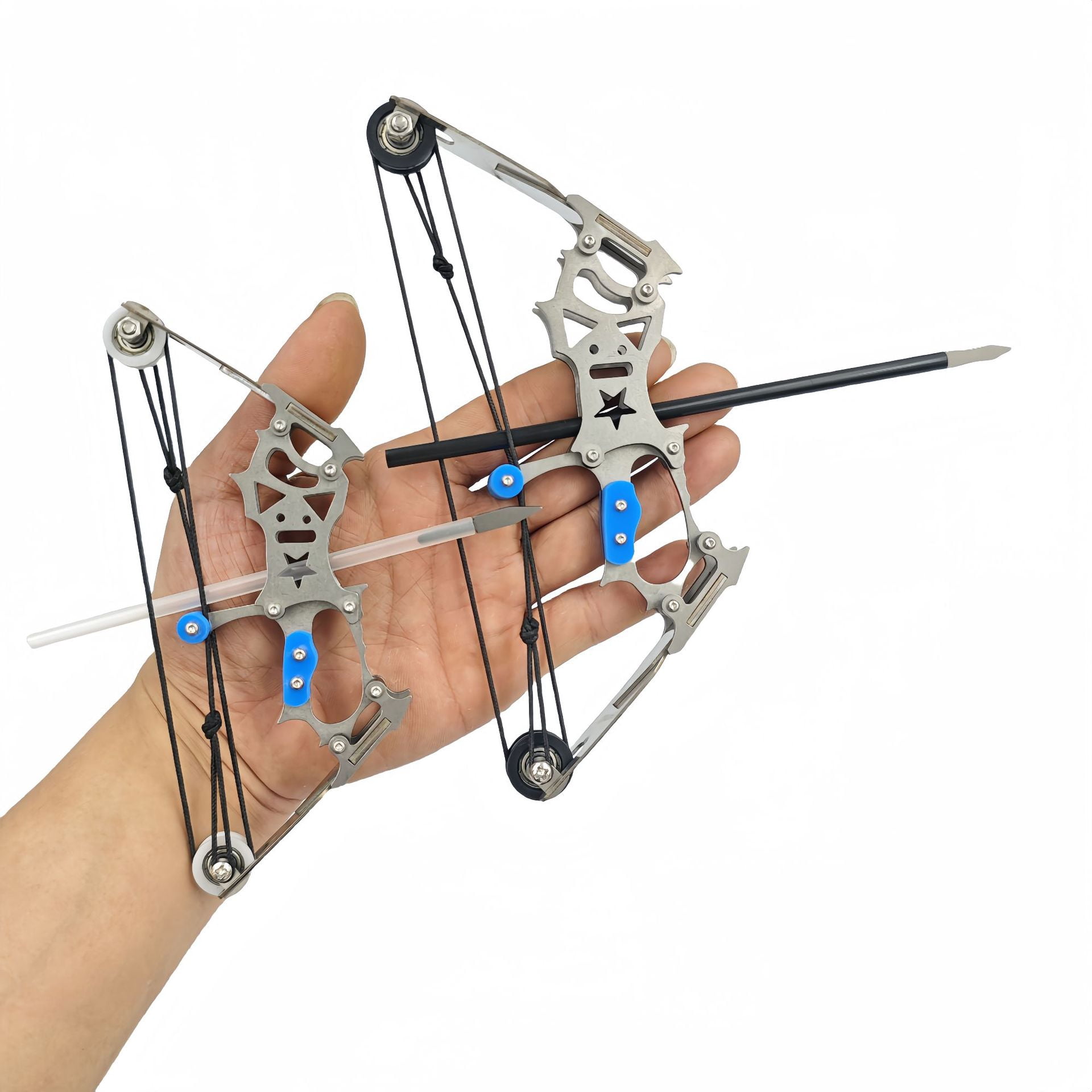 Mini Compound Bow Stainless Steel Includes 4/12 Arrows and Target Paper