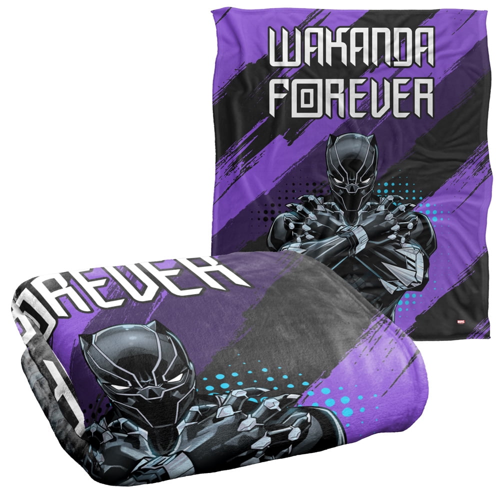 Marvel Black Panther Blanket, 50"x60", Wakanda Forever, Silky Touch