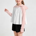 thumbnail image 5 of Girls Zip up Sun Protection Jacket Raglan Sleeve Hooded with Thumb Holes Lightweight Thin Outerwear for Outdoor Hiking 9-10Y, 5 of 9