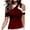 Red womens tops summer, variant on USSUMA Shirts for Women Dressy Casual Women's Cutout Short Sleeve Cold Shoulder T-Shirt Top Casual Slim Fit Shirt Tees Tops Blouse