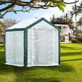 thumbnail image 2 of SYNGAR Walk-In Greenhouse 8.2' X 5.9' X 5.7', Garden Accessory Tent with 2 Zipper Entry Doors and 4 Roll-Up Windows for Patio Backyard Garden Growing Flower, White, LJ1834, 2 of 6
