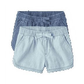 The Children's Place Baby Toddler Girls Pull-On Denim Dolphin Short, 2-Pack, Sizes 12M-5T