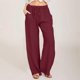 thumbnail image 1 of WILLBEST Pantalones Casuales de Mujer, Pantalones Anchos, Cintura Larga, Cordón Ajustable, Lino, Elásticos, Pierna Lisa, Cómodos para Uso Diario. XXXL, 1 of 5