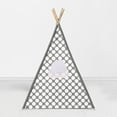 thumbnail image 6 of Bacati - Dots/Stripes, Grey/Yellow Teepee Tent for Kids/Toddlers, 100% Cotton Breathable Percale Fabric Cover, 6 of 11