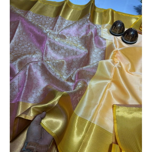 banarasi tissue embroidery patten jaal dizain dabal zari demands fancy saree