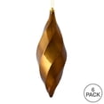 thumbnail image 3 of Vickerman 8" Mocha Shiny Swirl Finial Ornament, Pack of 6, 3 of 3