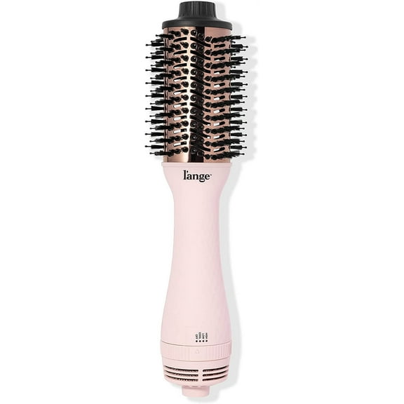 L'ange Hair Le Volume 2-in-1 Titanium Blow Dryer Brush Blush Hot Air Brush with Oval Barrel