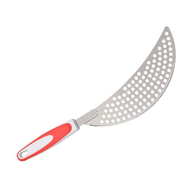 1PC Stainless Steel Spaghetti Pasta Strainer Plastic Handle Pan Pot Drainer Practical Draining Kitchen Tool (Orange)