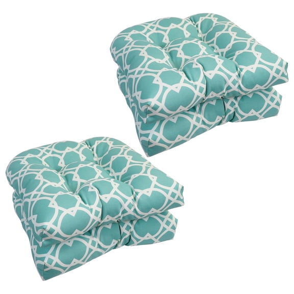 Blazing Needles 93184-4CH-OD-144 19 in. U-Shaped Dining Chair Cushions, Elipse Pool - Set of 4