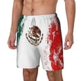 thumbnail image 5 of Mens Swim Trunks Mexican Flag Quick Dry Board Shorts with Compression Liner, 5 of 6