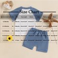 thumbnail image 3 of Fesfesfes Toddler Boys' Color Blocked Summer Outfit Round Neck Short Sleeve Top and Solid Elastic Waist Shorts,2Pcs Matching Sets for Mother's Day,Casual Beach Clothing(Blue,2 Years), 3 of 9