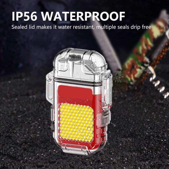 Lámpara Encendedor de arco eléctrico doble USB COB Light 3 Modos de iluminación Linterna (Rojo) Wdftyju Para estrenar