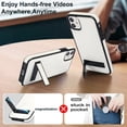 thumbnail image 2 of ELEHOLD Case for iPhone 11, Luxury PU Leather Anti-Scratch Magnetic Case with Invisible Kickstand for MagSafe Accessory,White, 2 of 8