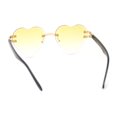 thumbnail image 4 of Womens Rimless Rhinestone Jewel Heart Shape Luxury Sunglasses Gold - Yellow, 4 of 4