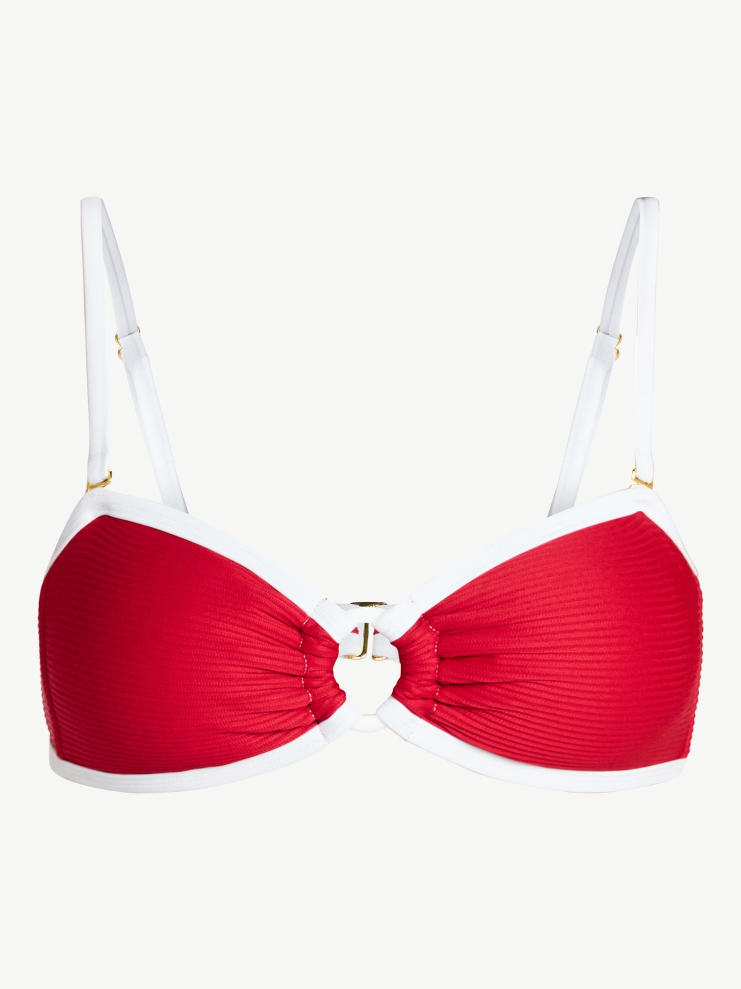 Time and Tru Women's and Women's Plus Size Go Time Strapless Bandeau Bikini Top with O-Ring, Sizes XS-3X