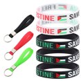 thumbnail image 1 of Pulsera Y Llavero Silicona 8 Piezas Palestina Elástica Libre para Mujeres Hombres Adolescentes, 1 of 9
