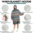 thumbnail image 5 of Wearable Oversized Blanket,Multicolor Christmas Reindeer Pattern Wearable Blanket Hoodie for Adults,Cozy Hooded Blankets with Super Pockets,Super Warm Fuzzy Pullover for Women & Men, 5 of 6