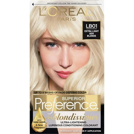 Loreal Superior Preference Les Blondissimes Hair Color, Lb01 Extra Light Ash Blonde - 1 Ea