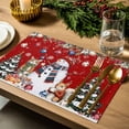 thumbnail image 4 of Christmas Placemats Set of 4, Red Poinsettia Snowman Place Mats Christmas Tree Balls Squirrel Cat Placemat Table Decoration for Kitchen Table Dinner Xmas Party Decor Indoor Outdoor 13x19 Inch, 4 of 9
