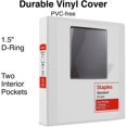 Staples 2661501 Standard 1.5Inch 3Ring View Binders White 12/Carton