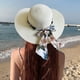 thumbnail image 5 of Sombrero de paja para mujer, de ala grande, con protección solar, para playa, con circunferencia de 56 a 58 cm, 5 of 5