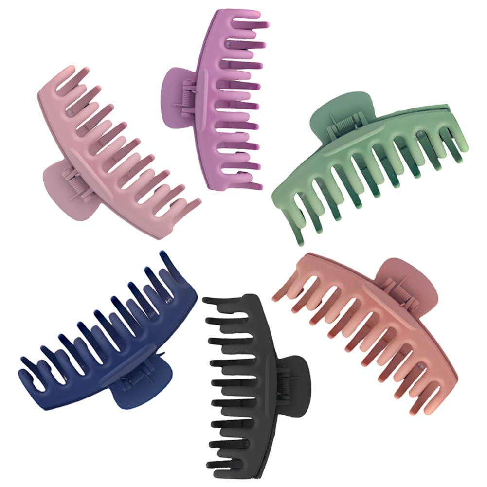 Brown Marrie Large Hair Claw Clips for Thick Hair Nonslip Jumbo Hair Clamp Strong Big Hold Jaws Hair Styling Accessories for Women Girls Size 4.3 Inches
