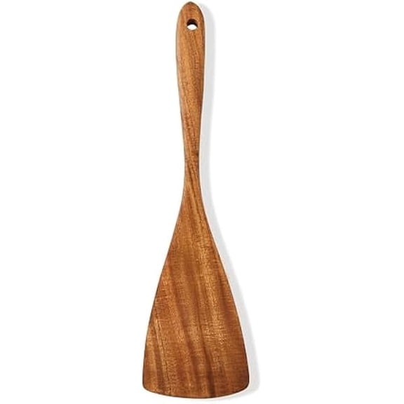 Wooden Spatula Nonstick Turner Acacia Wood, Long Handle Flat Frying Spatulas Handmade for Kitchen Gifts, Ideal Cookware Utensils for Cooking Eggs, Fish, Pancakes