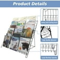 thumbnail image 3 of NEESEEYEE 6 Tier Wire Magazine Rack - Comic Book Rack Wide Wire Tabletop Display Rack for Exhibitions Office Table Top Book Brochure Literature Comic Greeting Card Shelf Holder Stand, 3 of 8